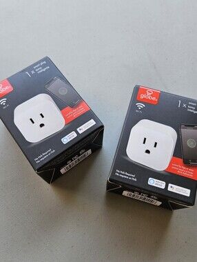 Set Of 2-Globe Electric Collection Wi-Fi Smart Plug No Hub Required Voice Or App